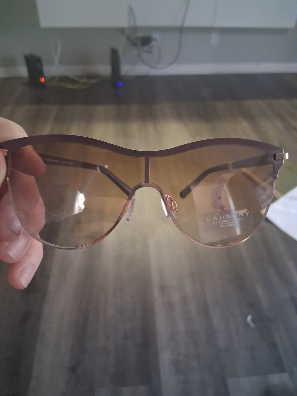 Laundry By Shelli Segal Brown Gradient Aviator Sunglasses